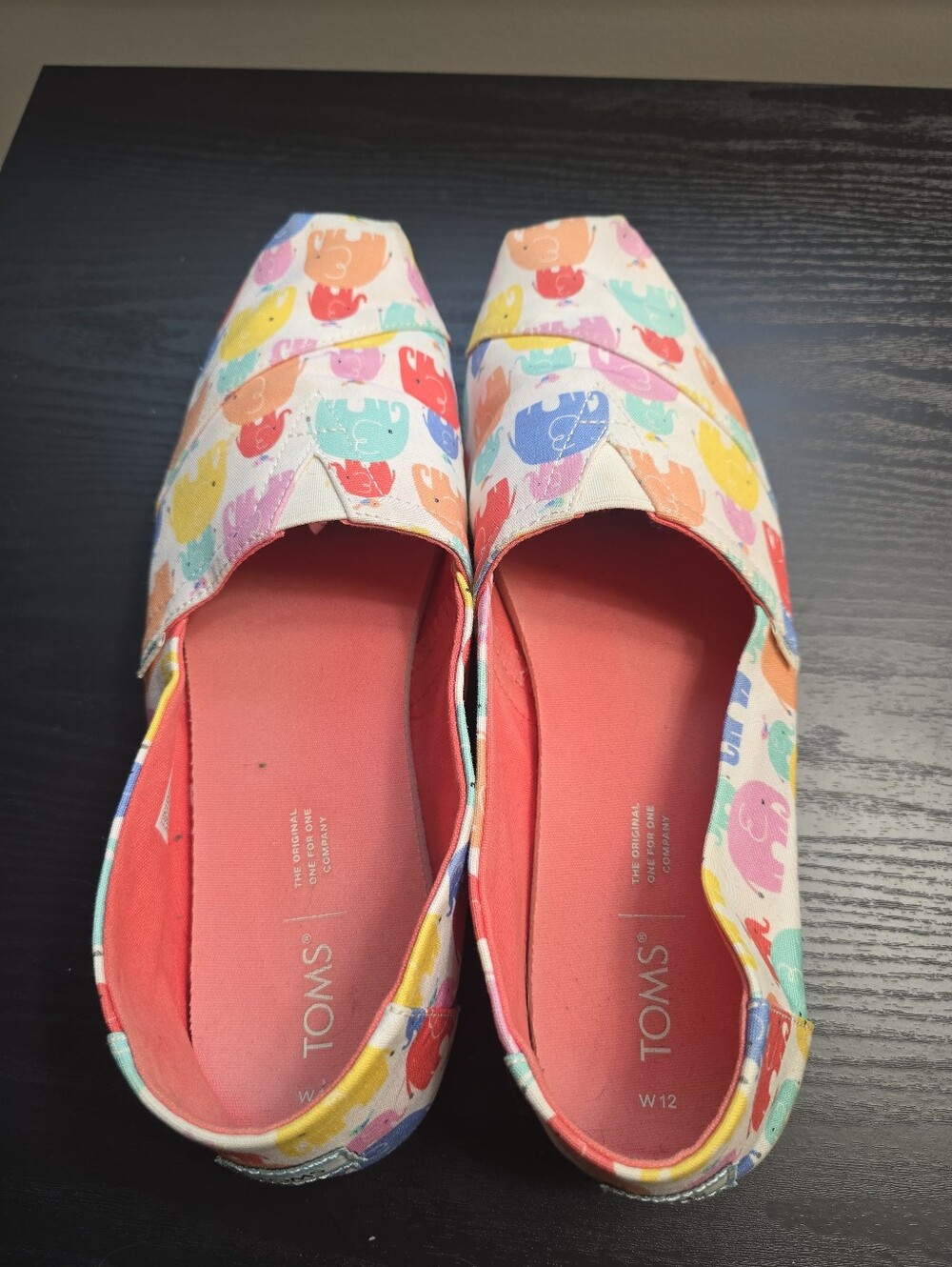 TOMS Women's Alpargata Graphic Slip-On Flats - Colorful Elephant Print - Size 11
